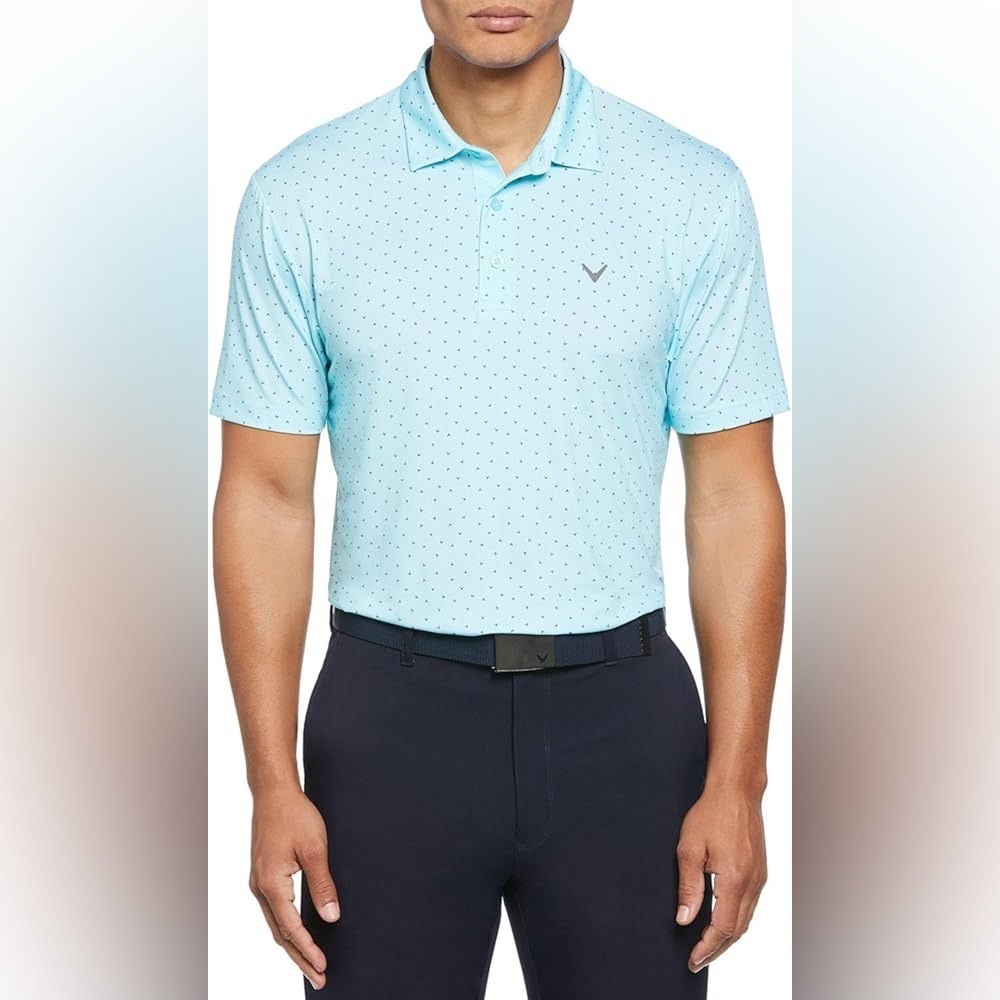 Callaway Men's Performance Golf Polo Shirt moisture-wicking geometric pattern